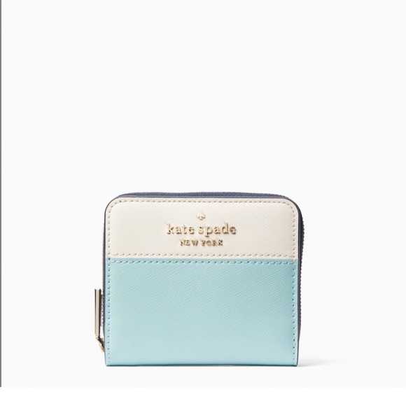 ♠️Kate Spade Staci Colorblock Saffiano Small Zip Around Wallet, Poolside… - Picture 1 of 4